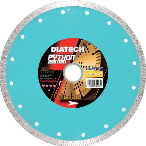 DIATECH PYTHON 115x22,2x10 mm KORONG TURBÓ GRES/GRÁNIT/KERÁMIA